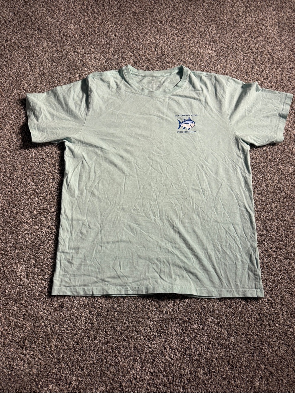 Southern Tide Mint Green Short Sleeve Crew Tee with Small Fish Logo